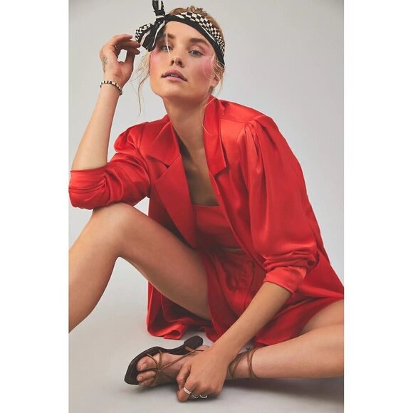 Fame and Partners x Free People Axel silky blazer - Picture 2 of 7